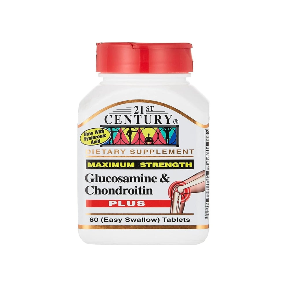 21वीं सदी ग्लूकोसामाइन और चोंड्रोइटिन प्लस टैब्स 60'एस