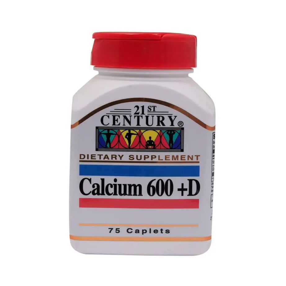 21st Century Calcium 600 + Vitamin D Caplet 75’s