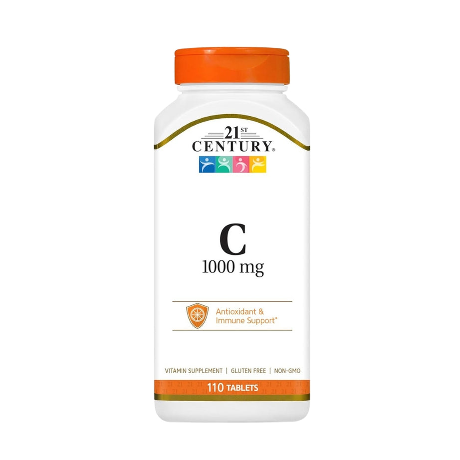 21st Century Vitamin C Supplement, 1000 mg Prolonged Release Tablets For Antioxidant & Immunity Support, Pack of 110's