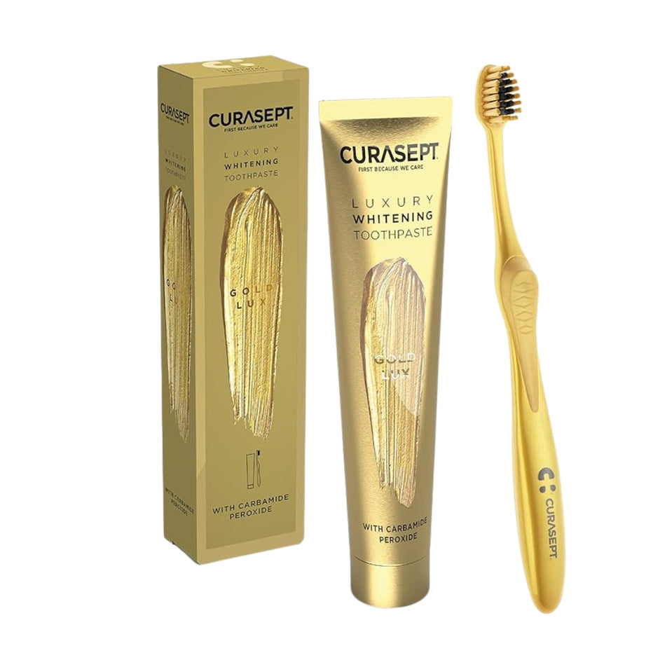 Curasept Gold Luxury Whitening Dent Toothpaste, 75 ML + Toothbrush