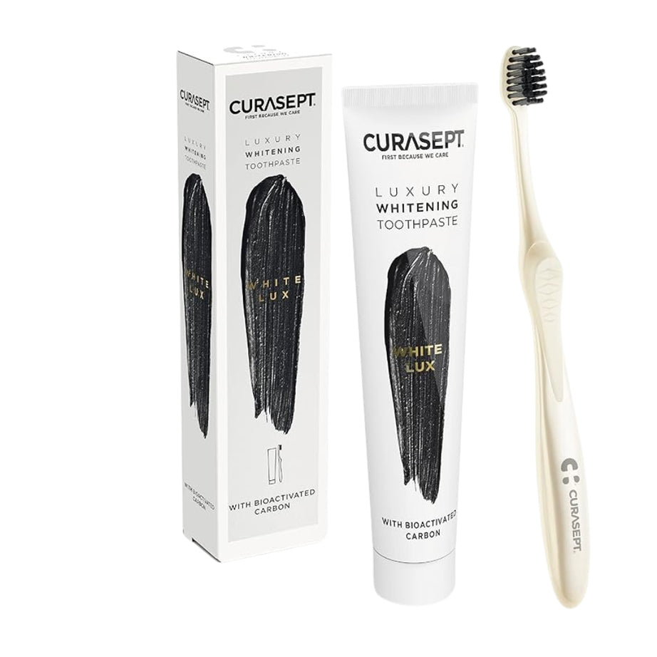 Curasept White Luxury Whitening Toothpaste, 75 ml + Toothbrush
