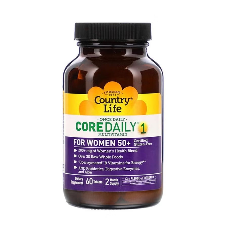 Country Life Core Daily 1 Multivitamin Supplement Tablets For Women 50+, Pack of 60's