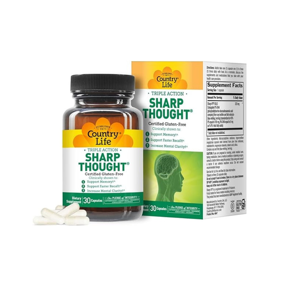 Country Life Triple Action Sharp Thought Capsules 30's
