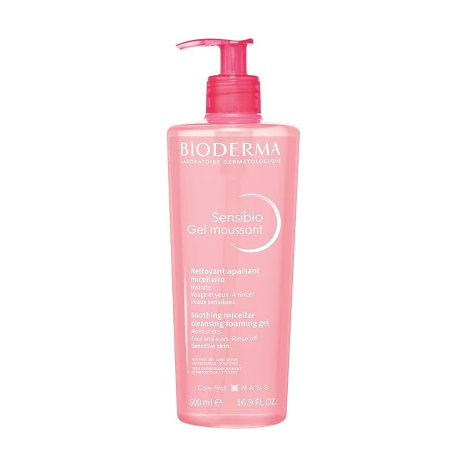 BioDerma Sensibio Soothing Micellar Cleansing Foaming Gel For Sensitive Skin, 500 ml