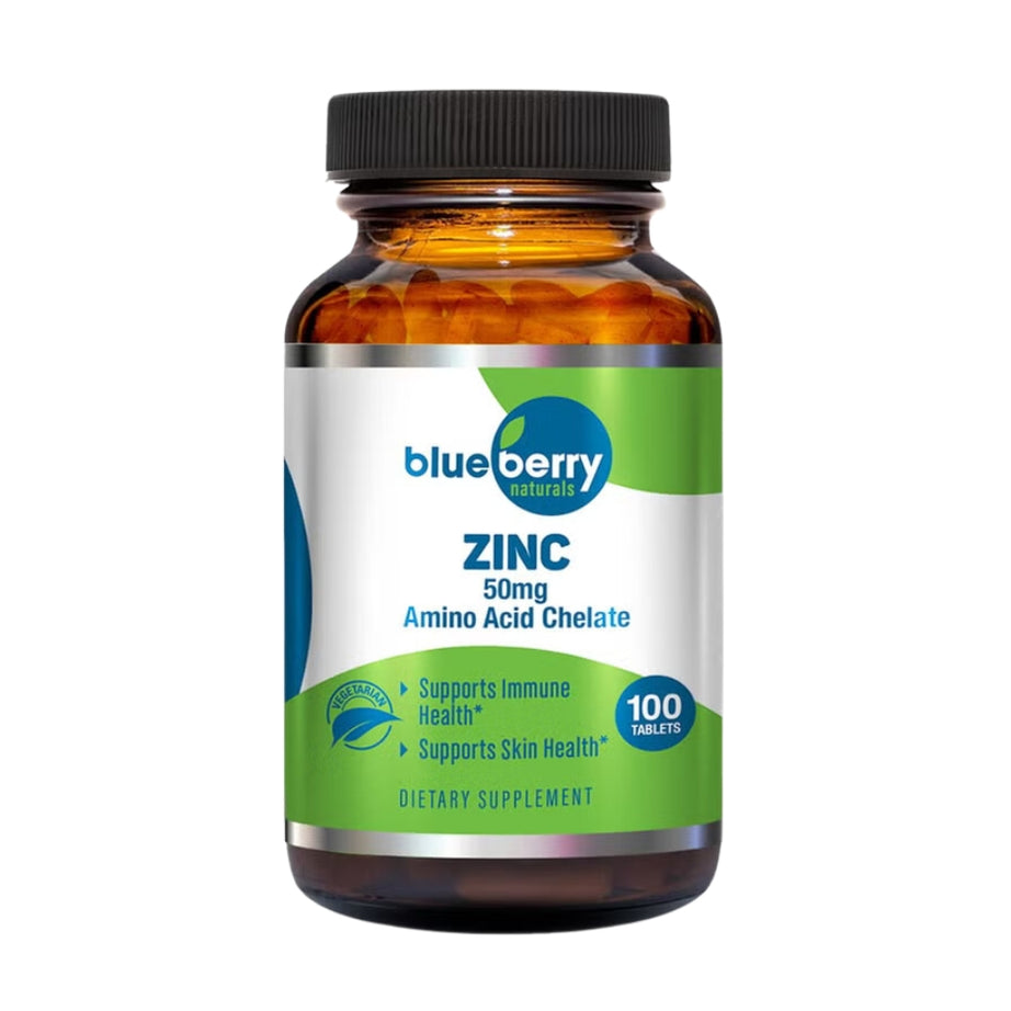 Blueberry Naturals Chelated Zinc 50 mg Tablets 100's