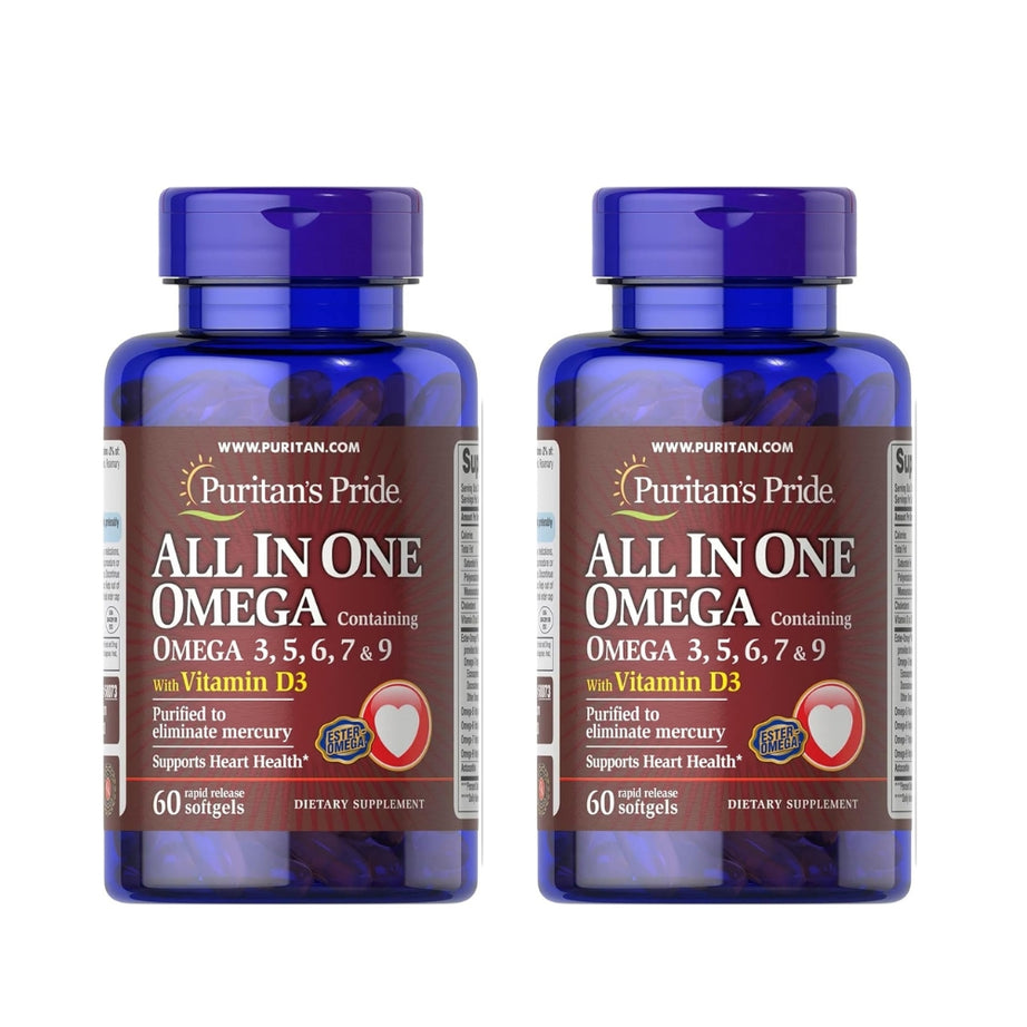 Pp All In One Omega 3,5,6,7&9 Vit D3 S/G 60'S(1+1)